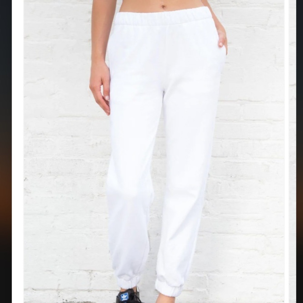 Brandy Melville White Rosa Sweatpants